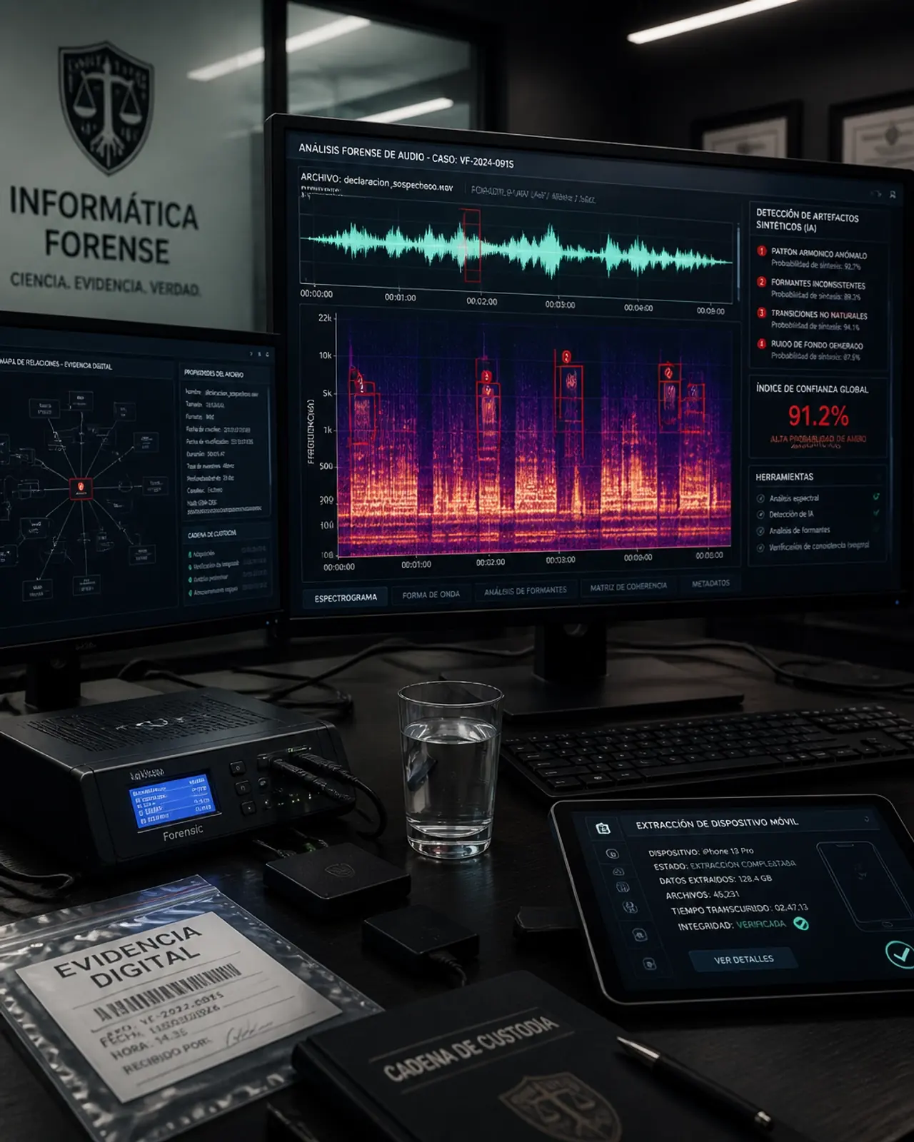 Análisis forense de audio para detectar manipulación por inteligencia artificial